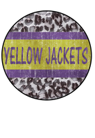 Yellow Jackets Purple and Yellow Leopard Circle Sublimation transfers