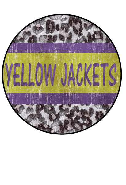 Yellow Jackets Purple and Yellow Leopard Circle Sublimation transfers