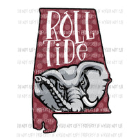 Alabama Rolltide Crimson state Sublimation transfers Heat Transfer