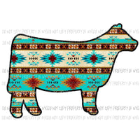 Aztec Cow Sublimation transfers Heat Transfer