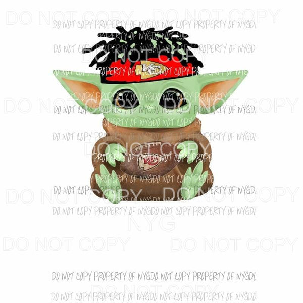 Baby Yoda Mahomes KC Chiefs quarterback football Sublimation transfers Heat Transfer