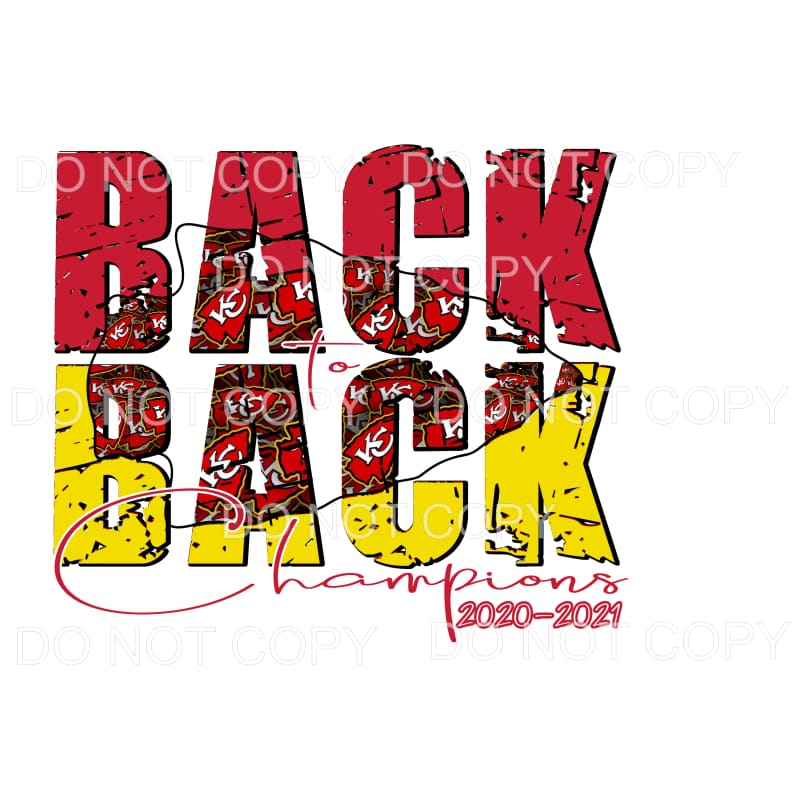 Back to Back Chiefs KC champions # 8 Sublimation transfers – Designtwists