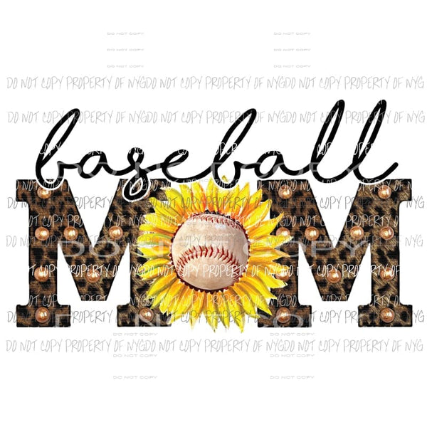 baseball mom sunflower leopard Sublimation transfers Heat Transfer