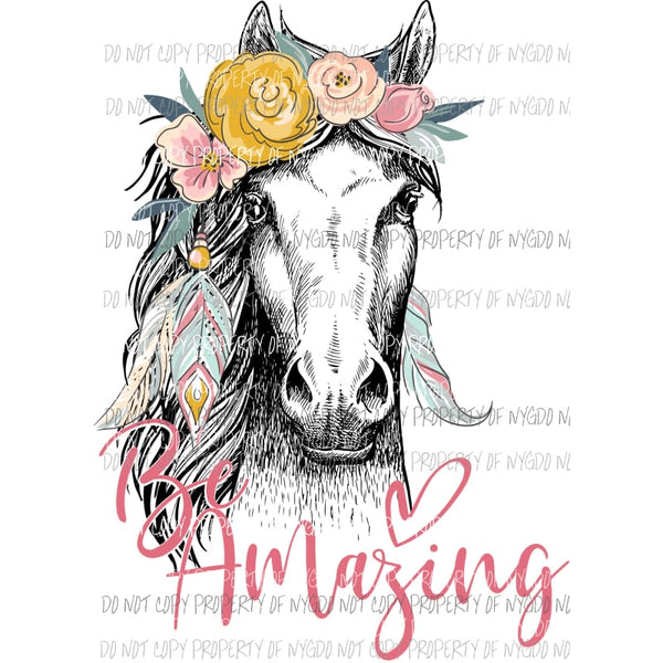 be amazing horse Sublimation transfers Heat Transfer