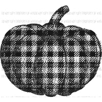 Black plaid pumpkin Sublimation transfers Heat Transfer