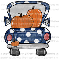 blue polka dot pumpkin truck Sublimation transfers Heat Transfer