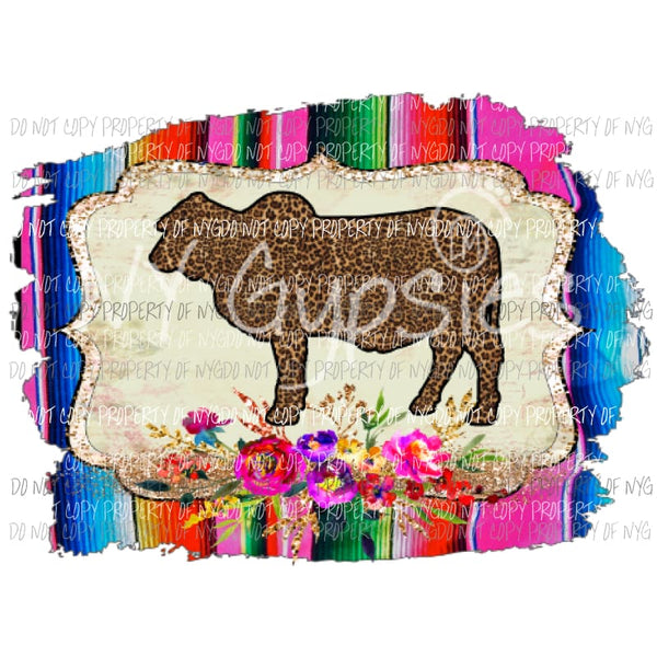 Brahmans Cow serape background Sublimation transfers Heat Transfer