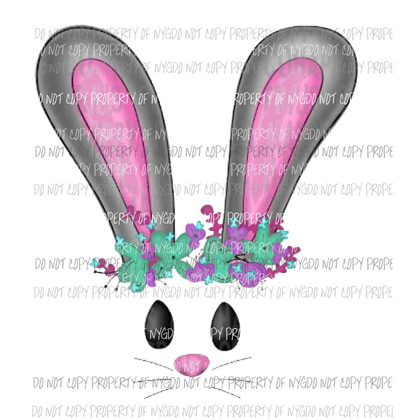 Bunny ears Hand Drawn Sublimation transfers Heat Transfer