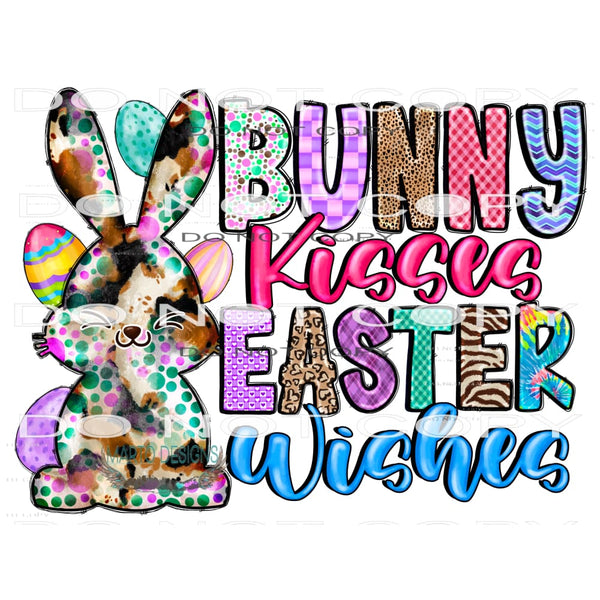 Bunny Kisses Easter Wishes #9985 Sublimation transfers -