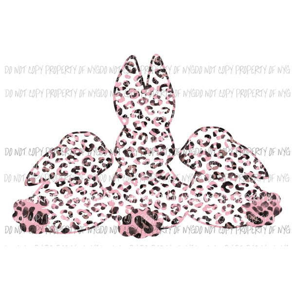 Bunny Trio #1 pink leopard Sublimation transfers Heat Transfer