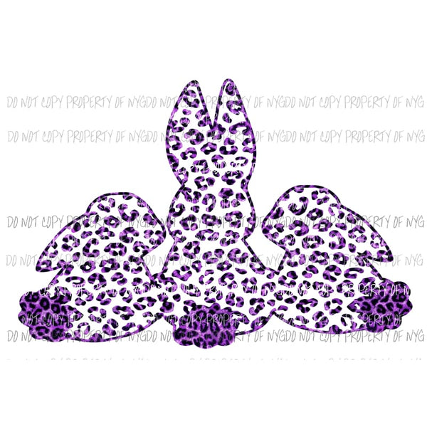 Bunny Trio #2 purple leopard Sublimation transfers Heat Transfer