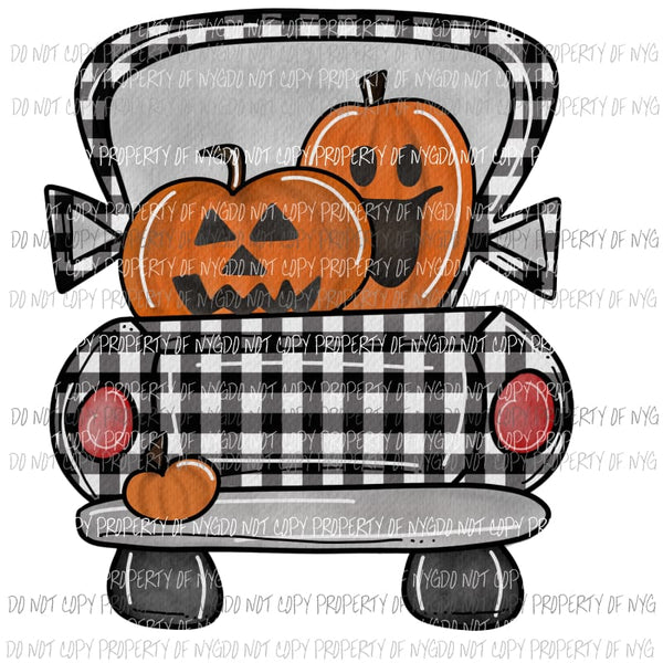 bw plaid pumpkin truck Sublimation transfers Heat Transfer