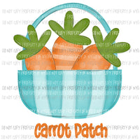 Carrot Patch blue basket Sublimation transfers Heat Transfer