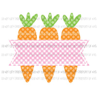 Carrot Trio Pink Banner Sublimation transfers Heat Transfer