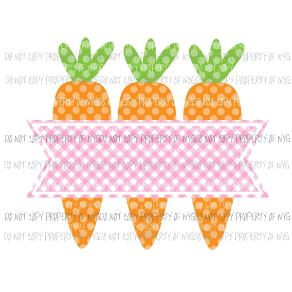 Carrot Trio Pink Banner Sublimation transfers Heat Transfer