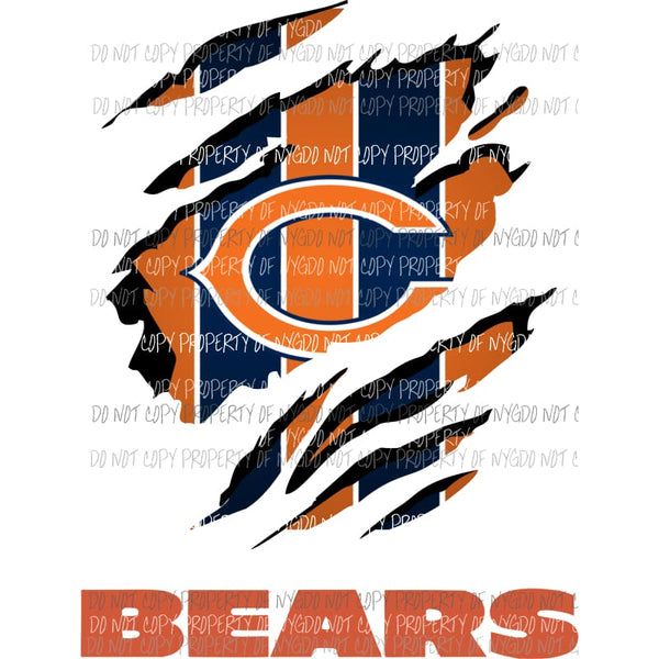 Chicago Bears ripped design Sublimation transfers Heat Transfer