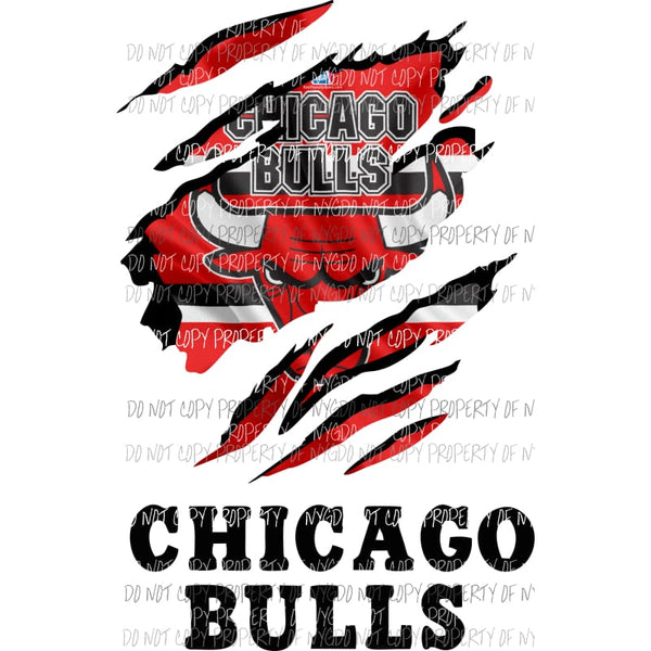 Chicago Bulls ripped design Sublimation transfers Heat Transfer