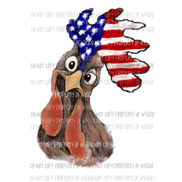 Chicken Rooster Flag Sublimation transfers Heat Transfer