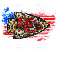 Chiefs KC Flag Leopard Sublimation transfers - Heat Transfer