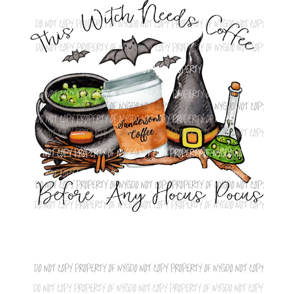 Coffee Hocus Pocus Sublimation transfers Heat Transfer