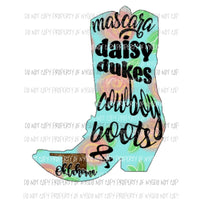 Cowboy boot Oklahoma Sublimation transfers Heat Transfer