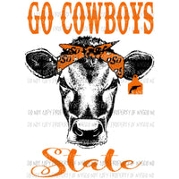 Cowboys Oklahoma state cow Sublimation transfers Heat Transfer