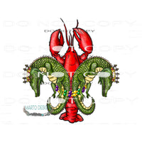 Crawfish And Crocodile Mardi Gras#9791 Sublimation transfers