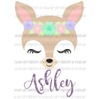 Cute Deer custom with name Sublimation transfers Heat Transfer