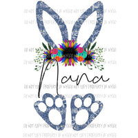 Denim Bunny custom mom Nana grandma aunt in drop down menu Sublimation transfers Heat Transfer