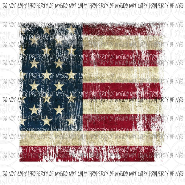 Distressed American Flag #1 Sublimation transfers Heat Transfer