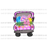 Easter Car pink bunny eggs pastels Sublimation transfers Heat Transfer