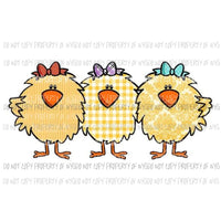 Easter Chick Trio Sublimation transfers Heat Transfer