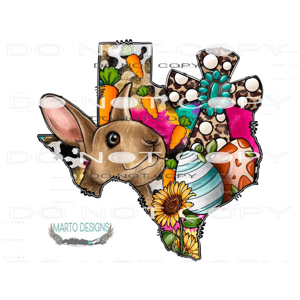 Easter Day Texas #9892 Sublimation transfers - Heat Transfer