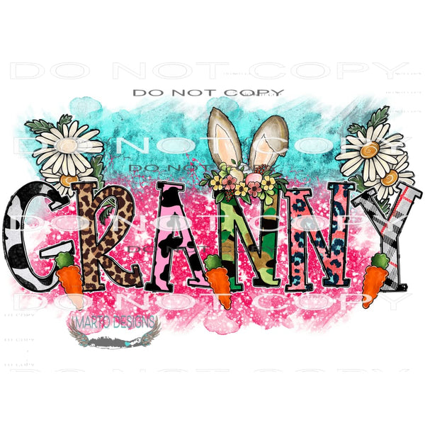 Easter Granny #9856 Sublimation transfers - Heat Transfer