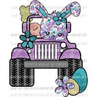 Easter Jeep Girl #3 purple floral Sublimation transfers Heat Transfer