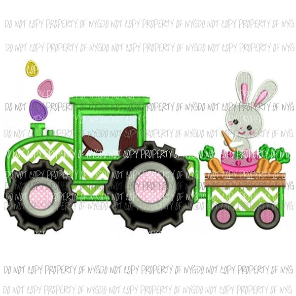 Easter Tractor 2 Sublimation transfers Heat Transfer