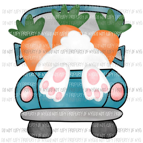 Easter truck with bunny Sublimation transfers Heat Transfer