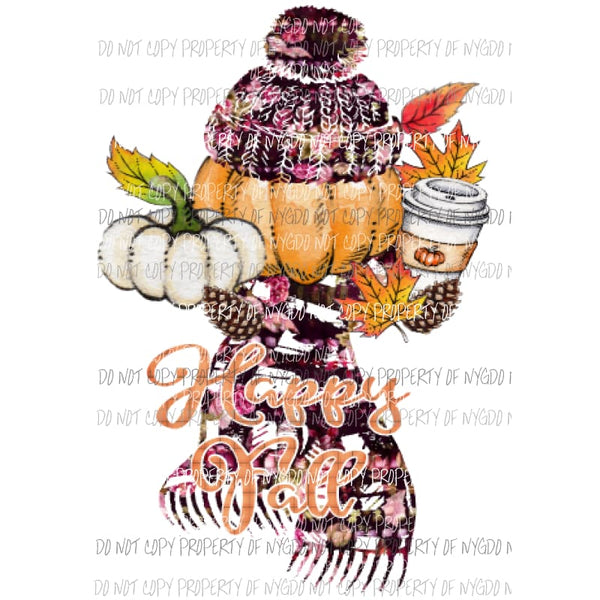 Fall pumpkin happy Fall Sublimation transfers Heat Transfer