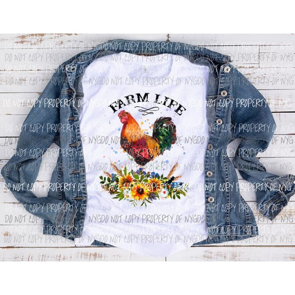 Farm Life Rooster Sublimation transfers Heat Transfer