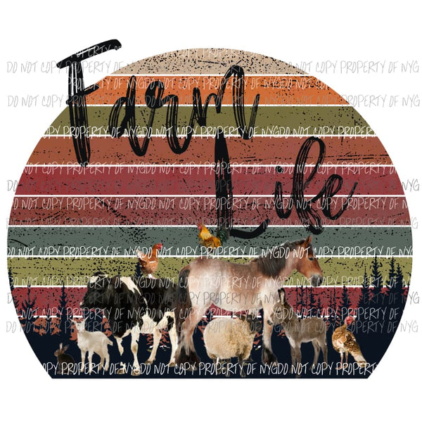 Farm Life Sublimation transfers Heat Transfer