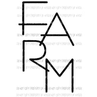 FARM stacked letters Sublimation transfers Heat Transfer