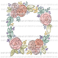 Floral Wreath pastels Sublimation transfers Heat Transfer