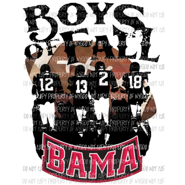 Football Bama boys of fall Sublimation transfers Heat Transfer