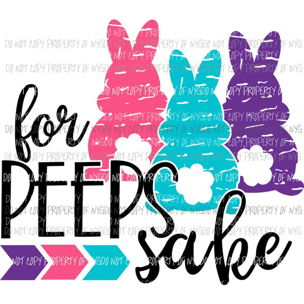 For Peeps Sake #1 pink blue purple bunny trio Sublimation transfers Heat Transfer