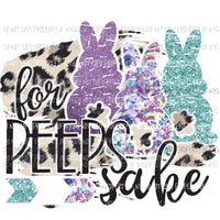 For Peeps Sake #2 bunny trio leopard background Sublimation transfers Heat Transfer