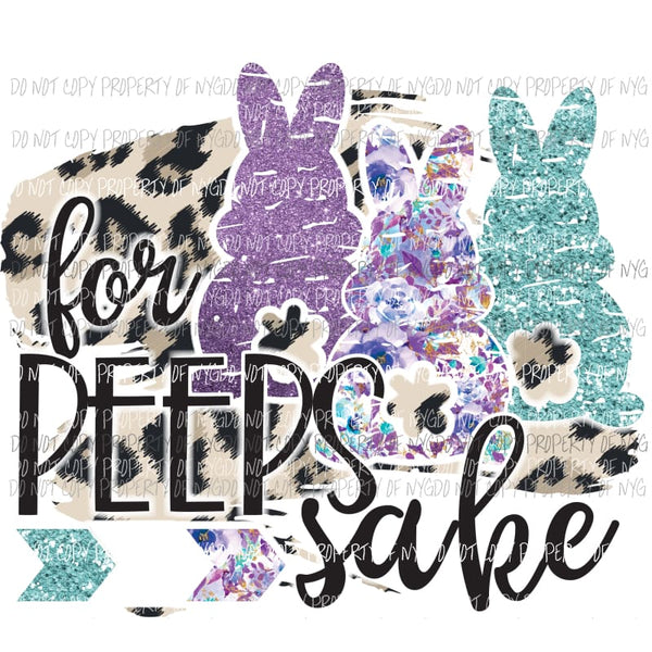 For Peeps Sake #2 bunny trio leopard background Sublimation transfers Heat Transfer