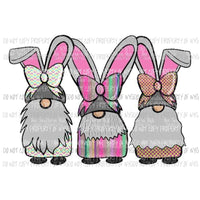 Gnome Bunnies Sublimation transfers Heat Transfer