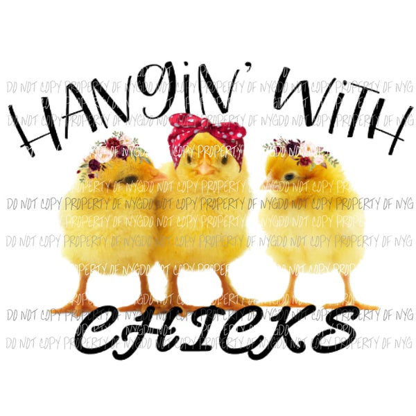 Hangin with my Chicks Sublimation transfers Heat Transfer