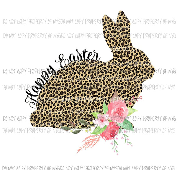 Happy Easter Cheetah Sublimation transfers Heat Transfer