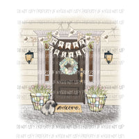 Happy Easter scene door eggs rabbit door tulips Sublimation transfers Heat Transfer